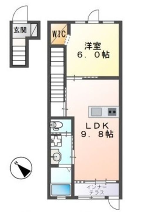 徳島県阿南市羽ノ浦町中庄(アパート)の賃貸物件の間取り
