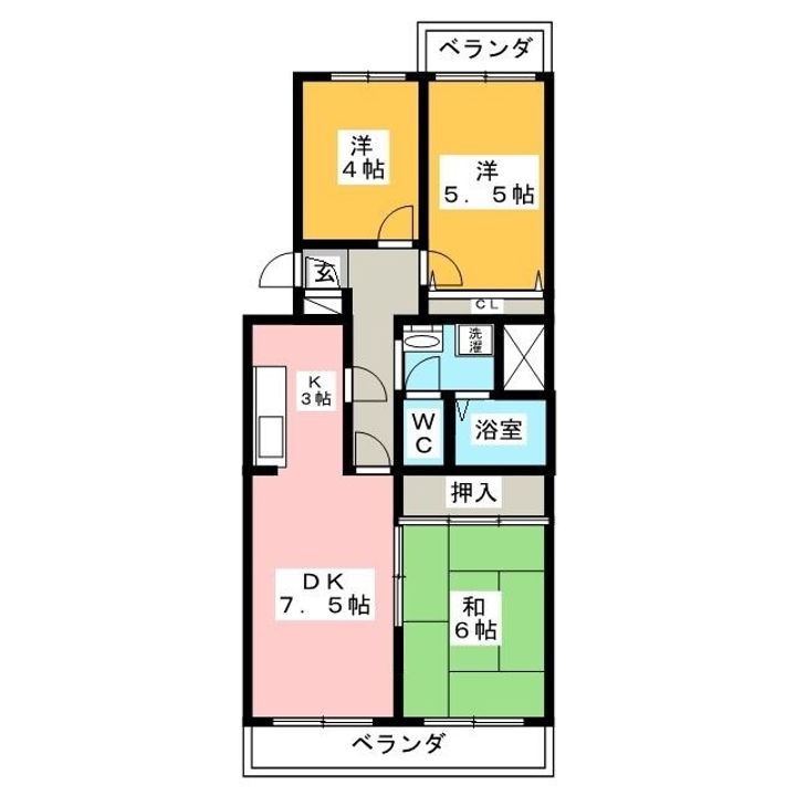 越谷シティハウス5号棟の間取り