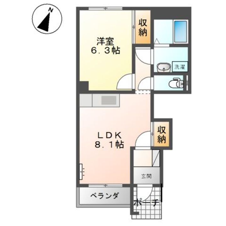 神奈川県伊勢原市板戸(アパート)の賃貸物件の間取り