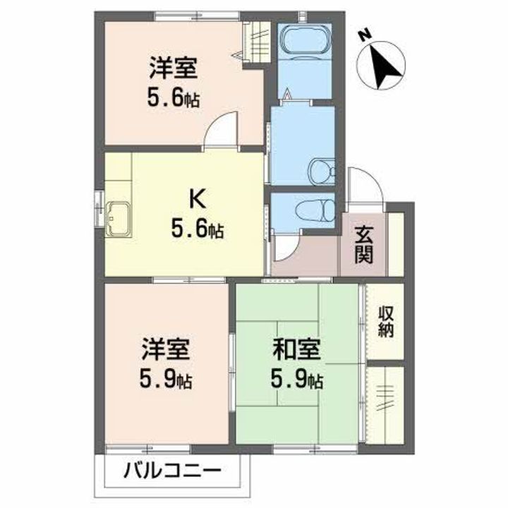 アパートメントハウス テトラ Bの間取り