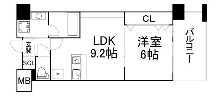 大阪府大阪市北区中津5(マンション)の賃貸物件の間取り