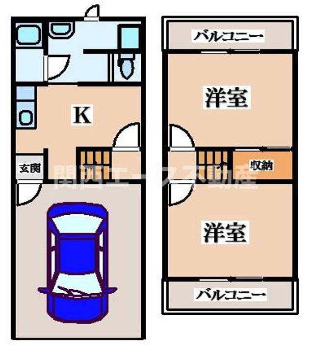 大阪府大東市北条2(一戸建)の賃貸物件の間取り