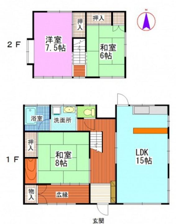 岡山県岡山市中区福泊(一戸建)の賃貸物件の間取り