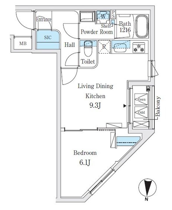 東京都江東区亀戸6(マンション)の賃貸物件の間取り