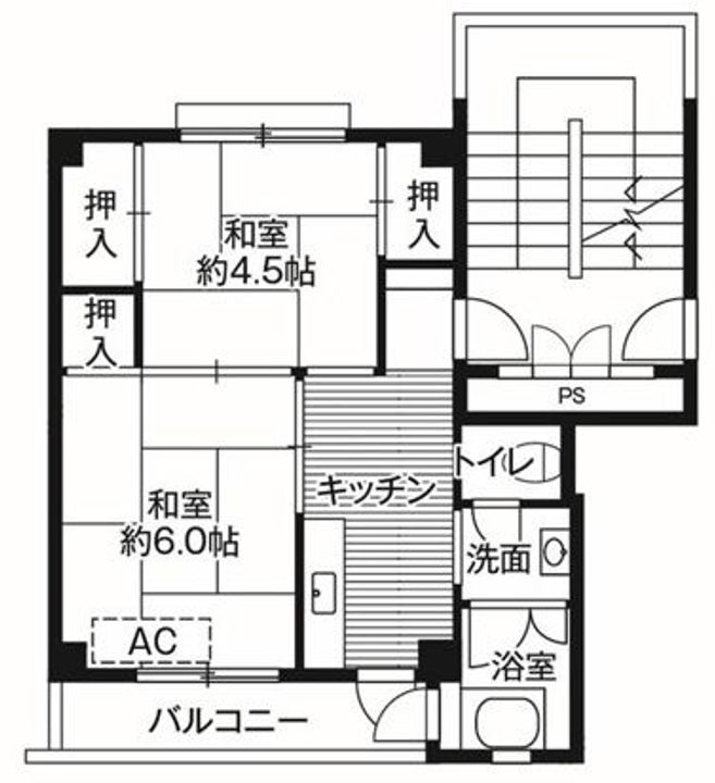 ビレッジハウス戸川1号棟の間取り