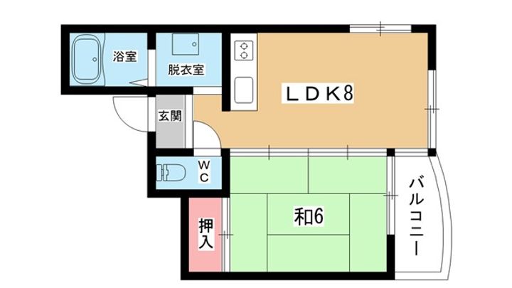 大阪府豊中市南桜塚1(マンション)の賃貸物件の間取り