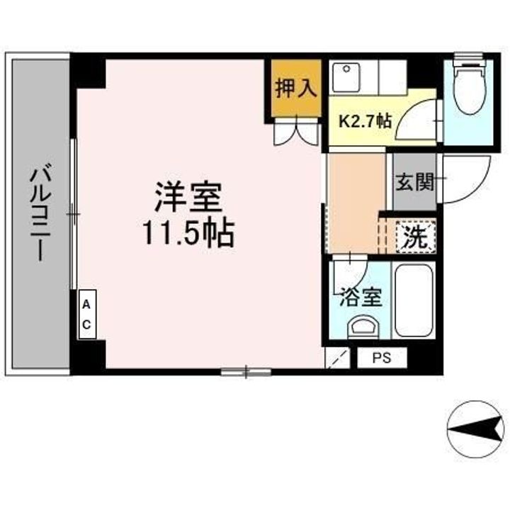 広島県広島市中区住吉町(マンション)の賃貸物件の間取り