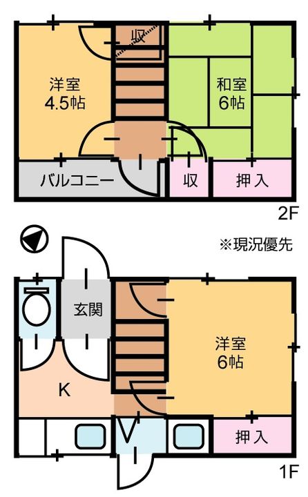 岡山県倉敷市亀島2(一戸建)の賃貸物件の間取り