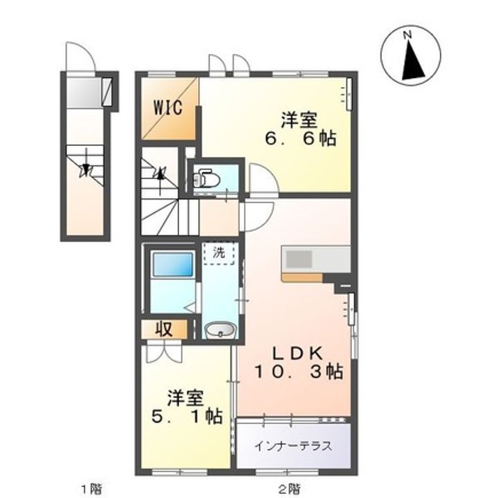 【猫飼育可・角部屋】アザレアの間取り