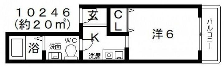 大阪府羽曳野市誉田1(マンション)の賃貸物件の間取り