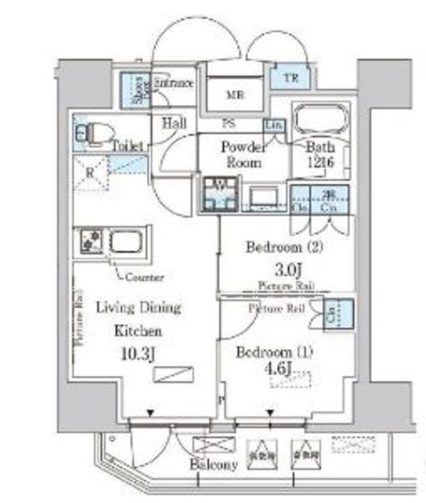 東京都台東区入谷2(マンション)の賃貸物件の間取り