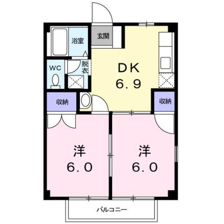 メゾン卯の里Bの間取り