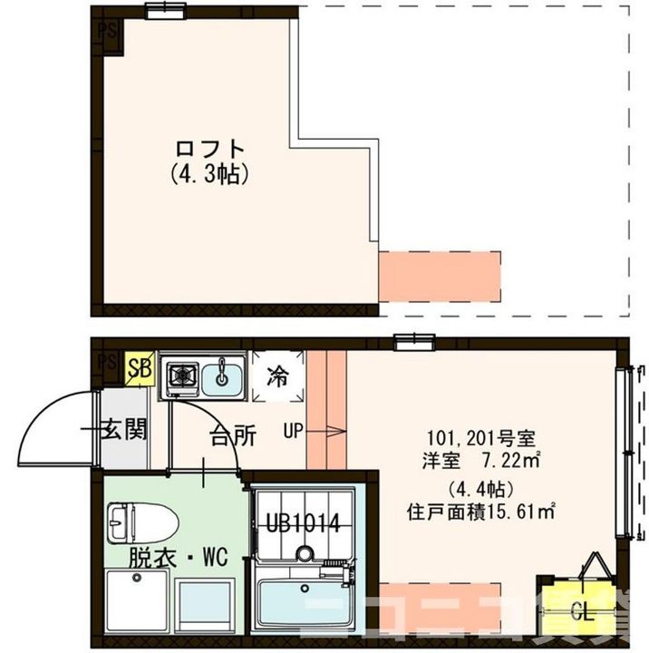 東京都足立区青井2(アパート)の賃貸物件の間取り