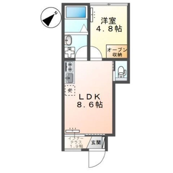 東京都稲城市東長沼(アパート)の賃貸物件の間取り