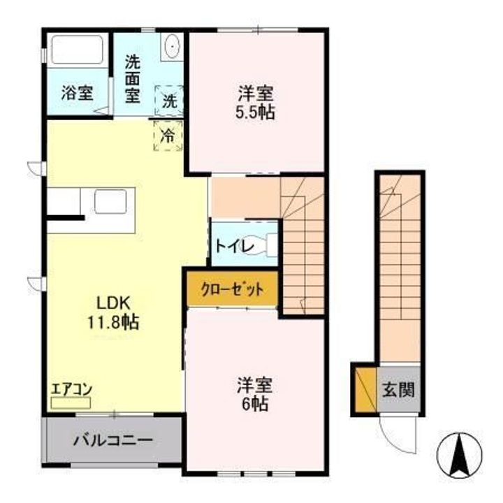 茨城県高萩市大字安良川(アパート)の賃貸物件の間取り