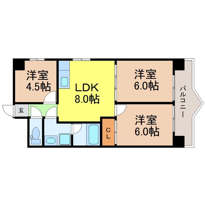 愛知県名古屋市中区大須1(マンション)の賃貸物件の間取り