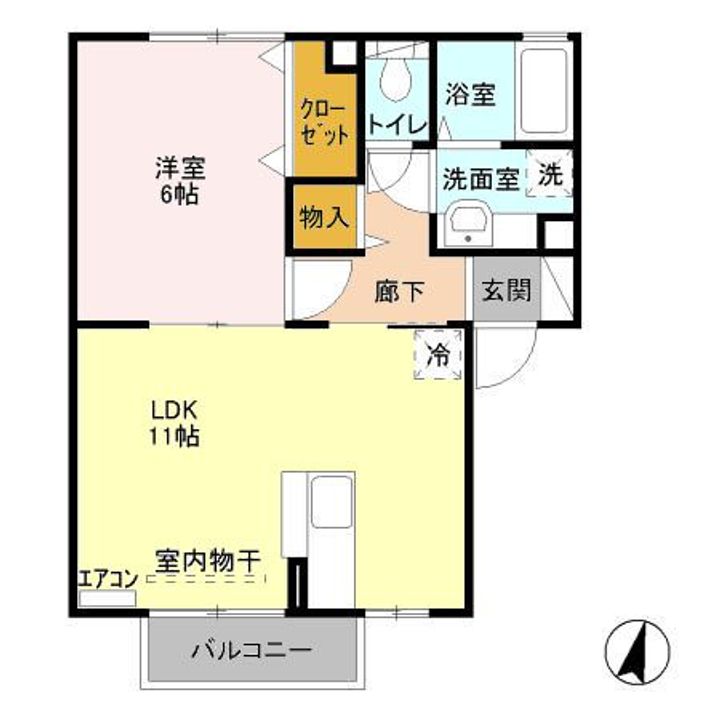群馬県高崎市上中居町(アパート)の賃貸物件の間取り