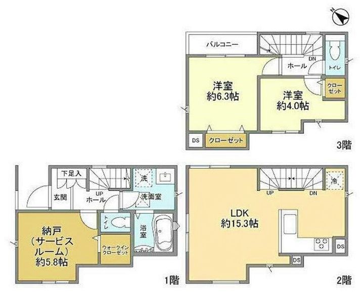 神奈川県川崎市多摩区菅北浦2(一戸建)の賃貸物件の間取り