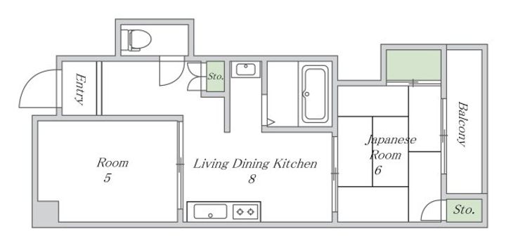 大阪府大阪市北区長柄西2(マンション)の賃貸物件の間取り