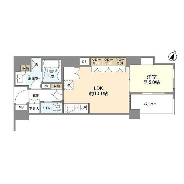 東京都新宿区払方町(マンション)の賃貸物件の間取り