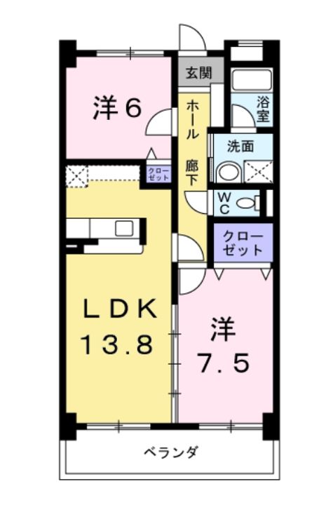 愛知県名古屋市天白区島田2(マンション)の賃貸物件の間取り