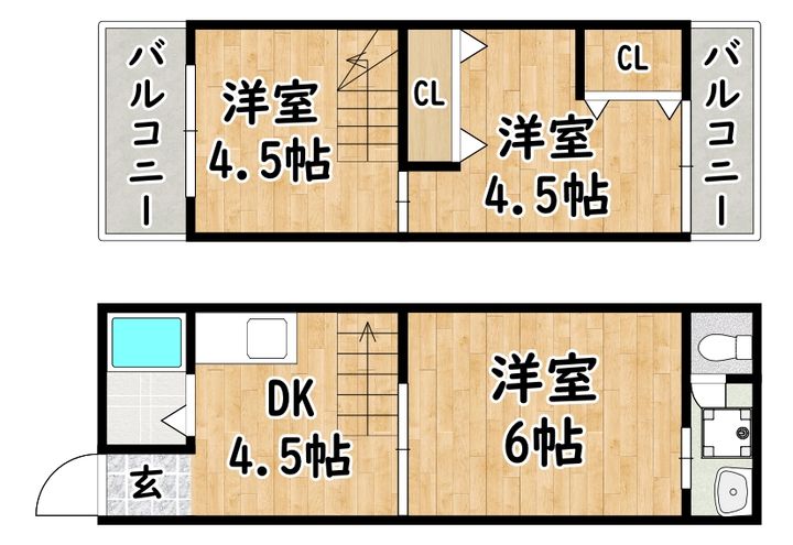 大阪府東大阪市御厨東2(一戸建)の賃貸物件の間取り