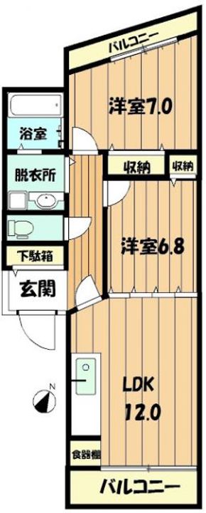 愛知県清須市須ケ口駅前1(マンション)の賃貸物件の間取り