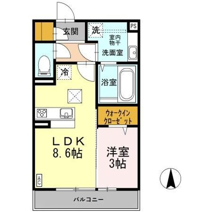 新潟県新潟市東区空港西2(アパート)の賃貸物件の間取り