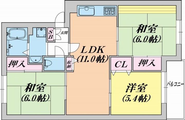 イーストヒルズ平野の間取り