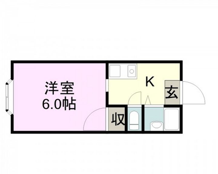 岡山県岡山市北区宿(アパート)の賃貸物件の間取り