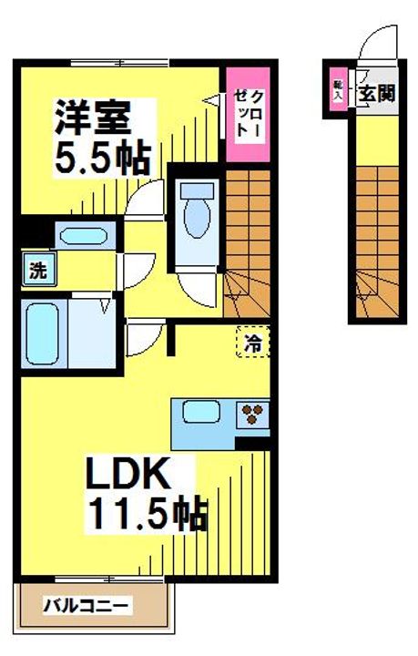 東京都調布市下石原1(アパート)の賃貸物件の間取り