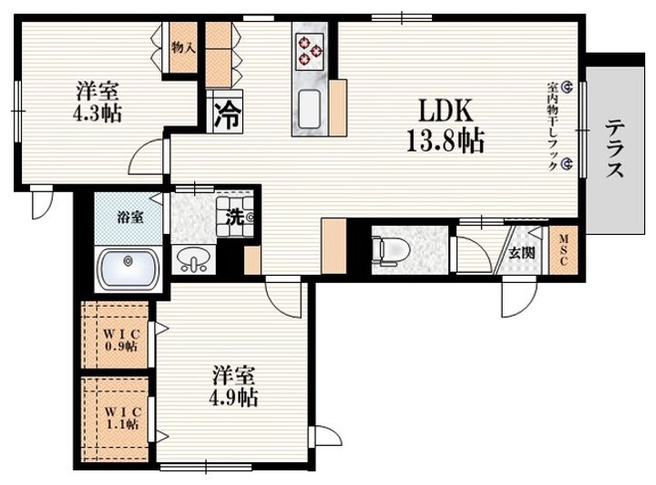 東京都豊島区巣鴨4(マンション)の賃貸物件の間取り