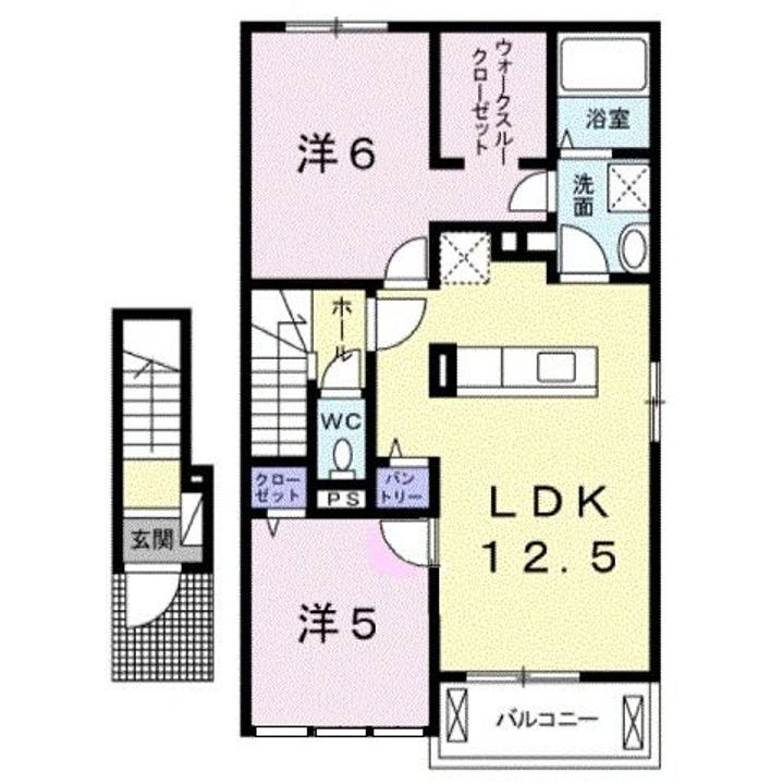 広島県福山市曙町4(アパート)の賃貸物件の間取り