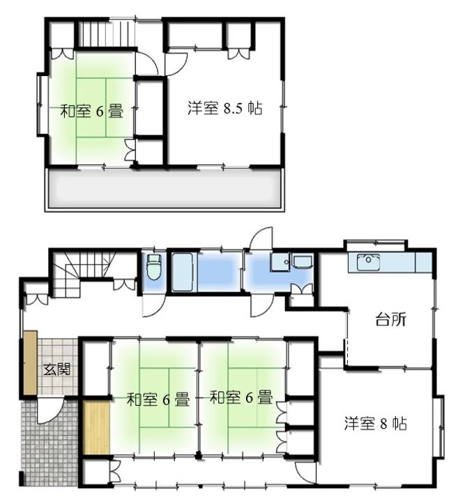 宮城県柴田郡柴田町船岡西2(一戸建)の賃貸物件の間取り