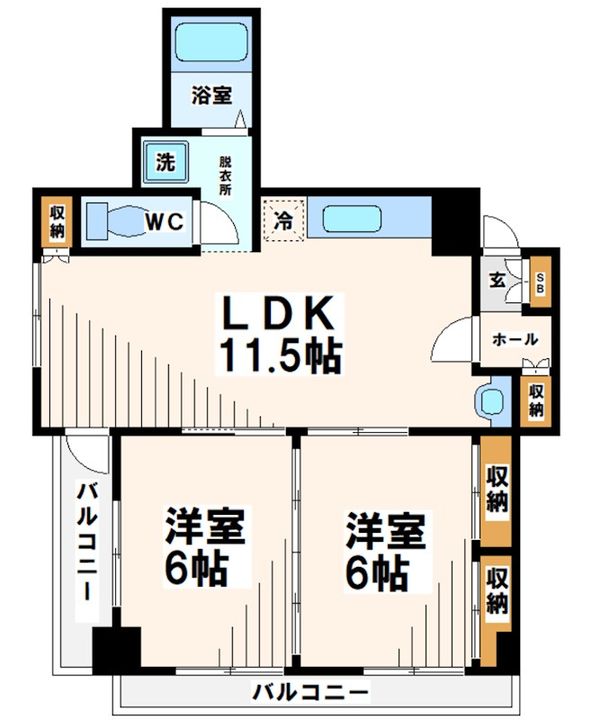 東京都府中市天神町4(マンション)の賃貸物件の間取り