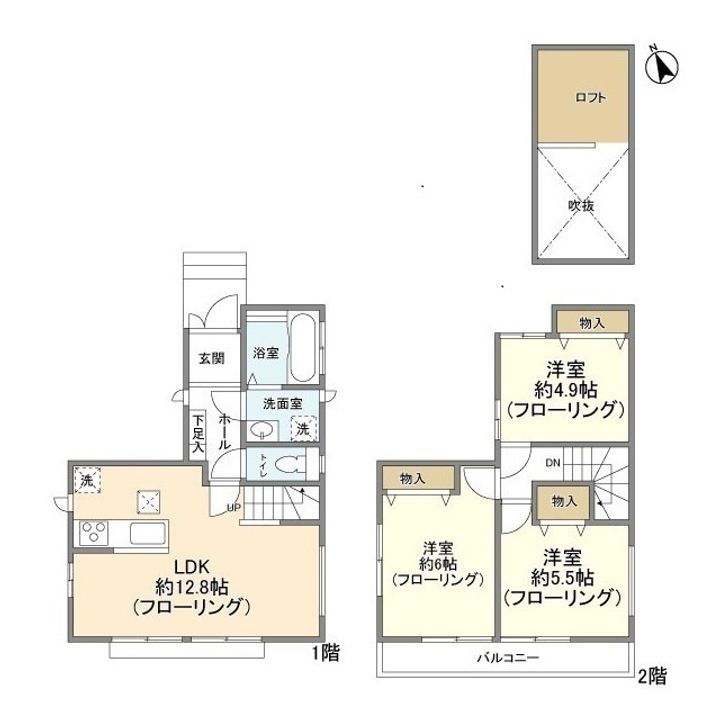 東京都昭島市緑町1(一戸建)の賃貸物件の間取り