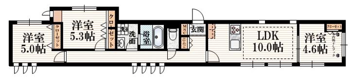 東京都世田谷区桜丘2(マンション)の賃貸物件の間取り