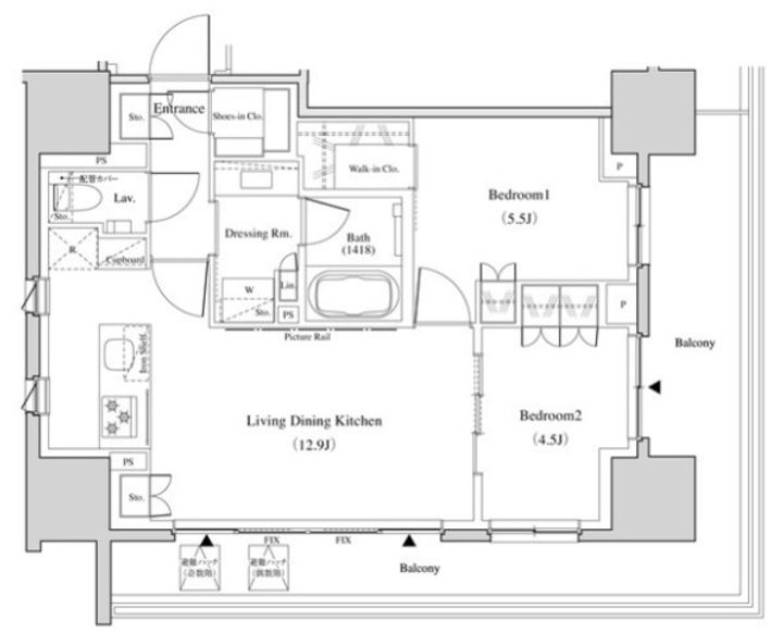 ザ・パークハビオ北千住の間取り