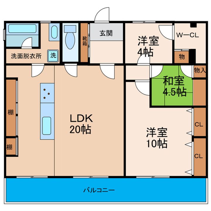 瓦町マンションの間取り