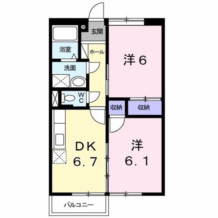 エルディム関森Aの間取り