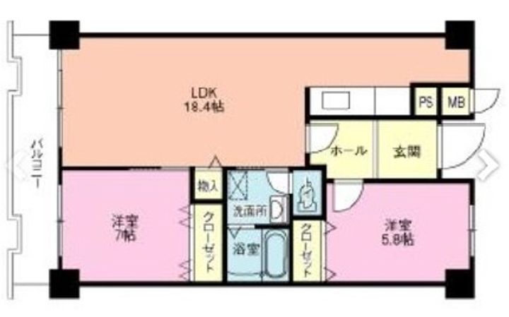グランドパレス学園前C棟の間取り