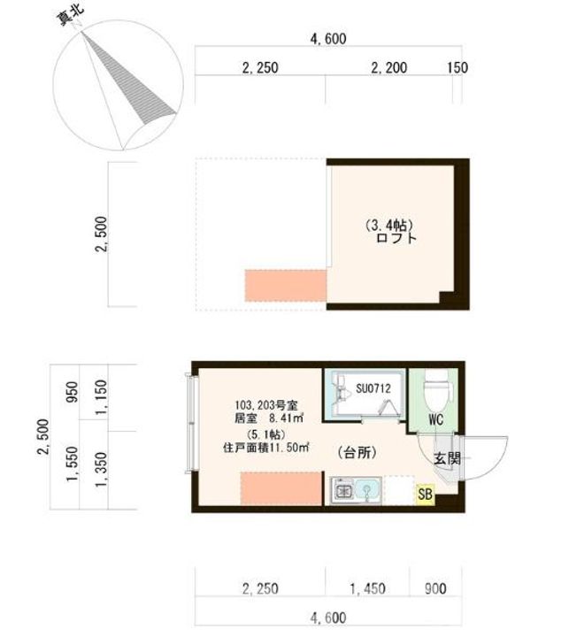 東京都北区栄町(アパート)の賃貸物件の間取り