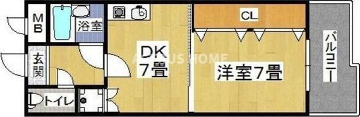 大阪府大阪市東住吉区今川7(マンション)の賃貸物件の間取り