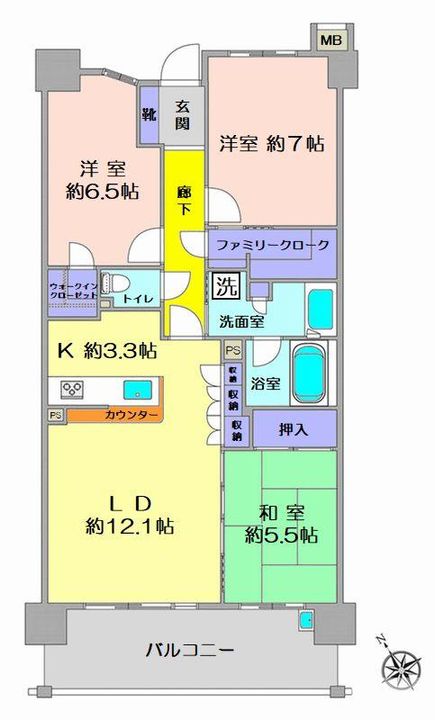レーベンハイム朝霞台グランジールの間取り