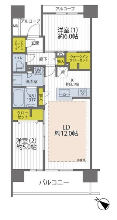 イニシア豊洲コンフォートプレイスの間取り