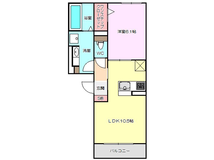 エストドミール東中浜の間取り