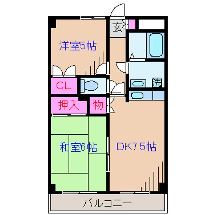 神奈川県横浜市鶴見区駒岡2(マンション)の賃貸物件の間取り