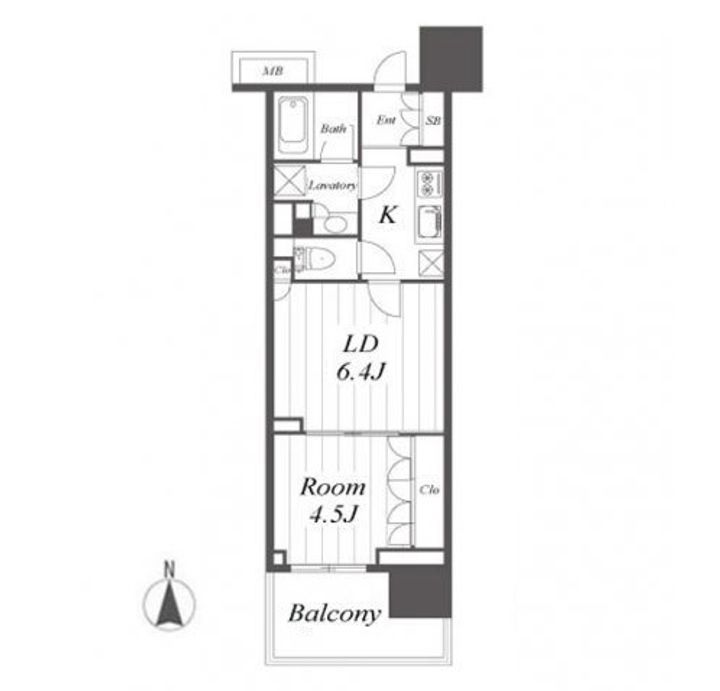 オープンレジデンシア名古屋駅THE COURTの間取り