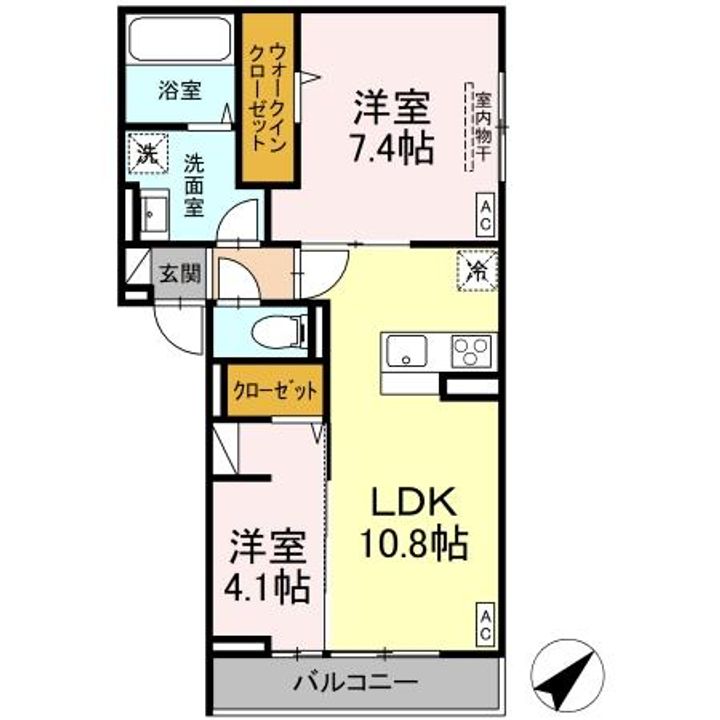 広島県福山市草戸町5(アパート)の賃貸物件の間取り