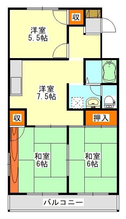 カーサ宮城の間取り